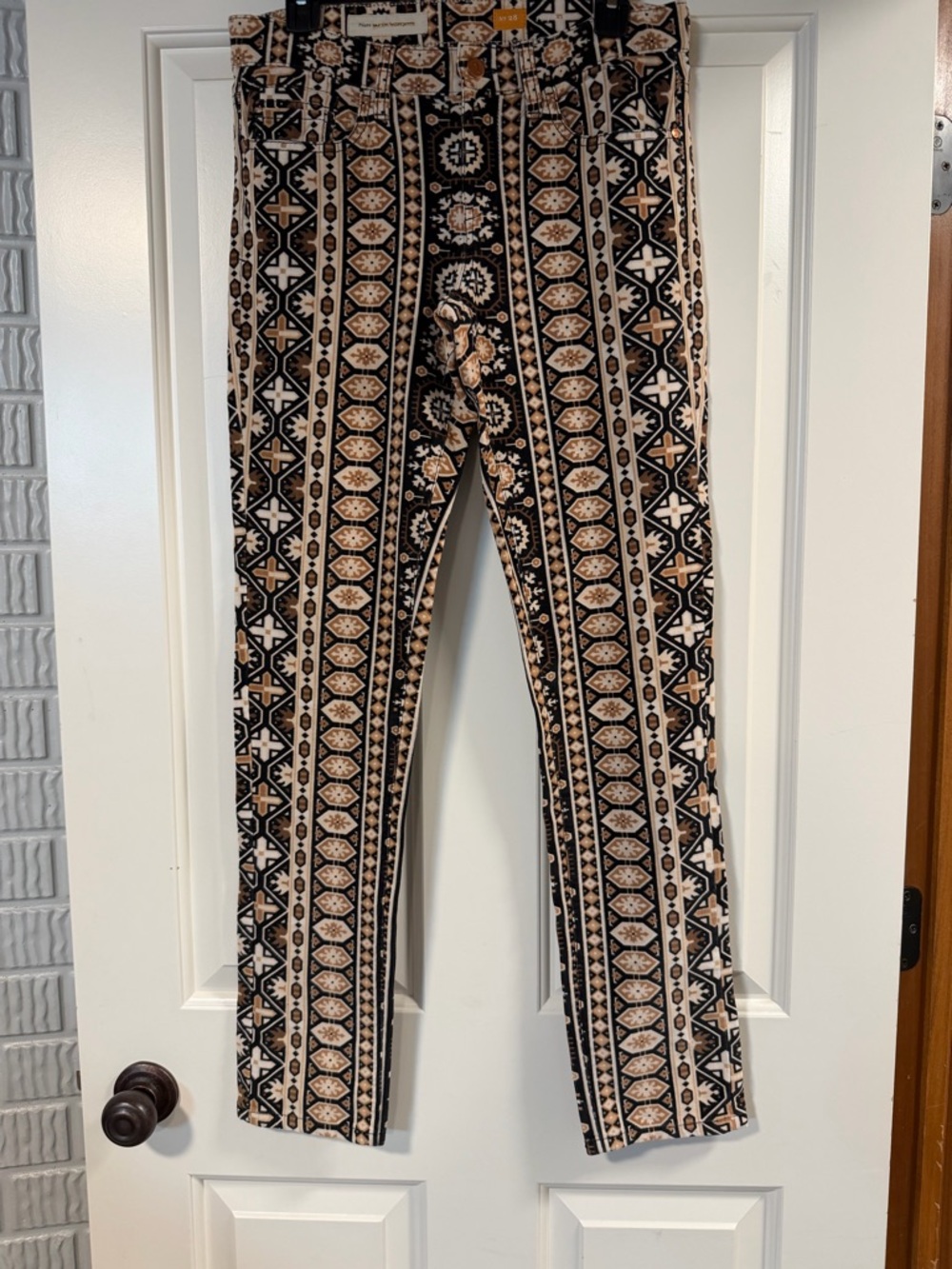 Anthropologie Pilcro and the Letterpress Patterned Corduroy Pants Size 28 Slim
